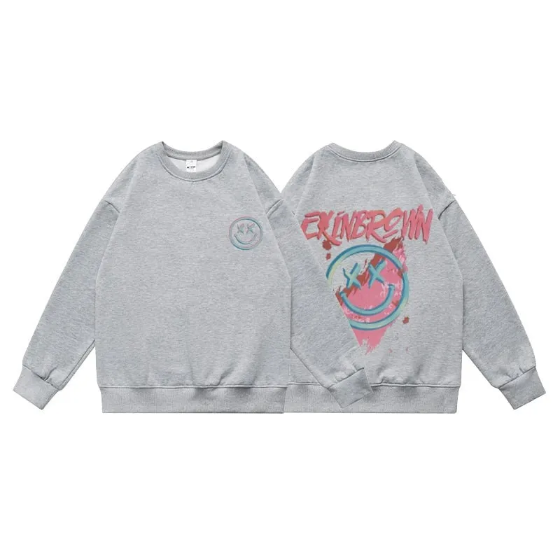 Oversized New Men's Sweatshirts Fashion Cartoon Graphic Casual O Neck Hoodies Korean Male Streetwear Pullover Clothing