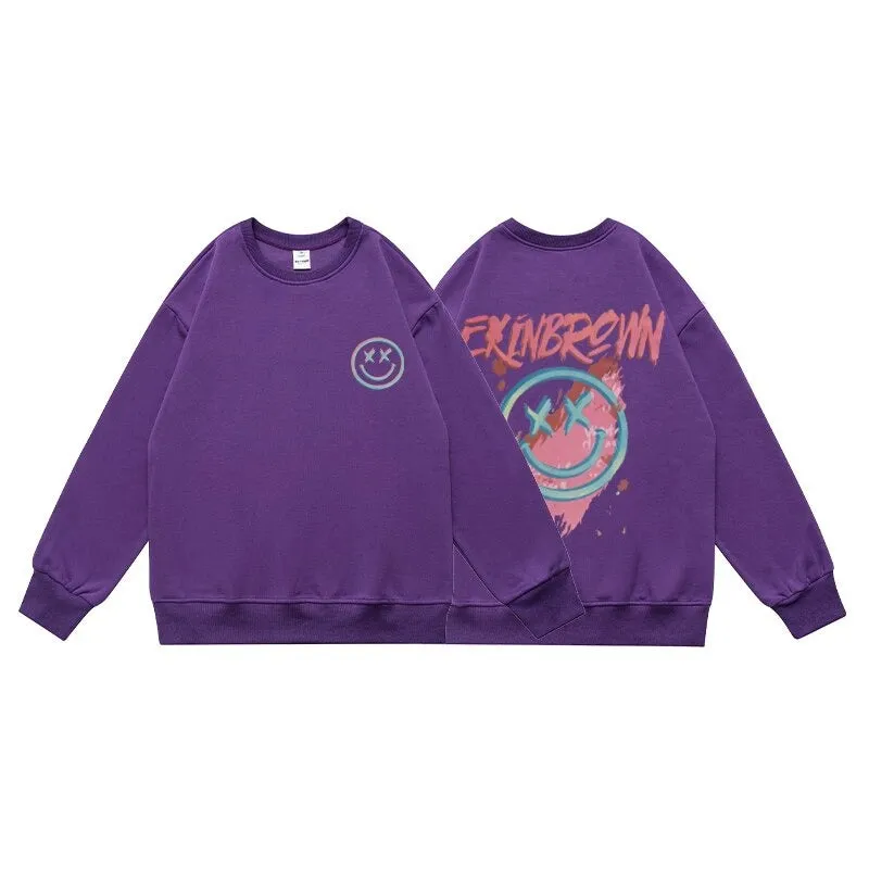 Oversized New Men's Sweatshirts Fashion Cartoon Graphic Casual O Neck Hoodies Korean Male Streetwear Pullover Clothing