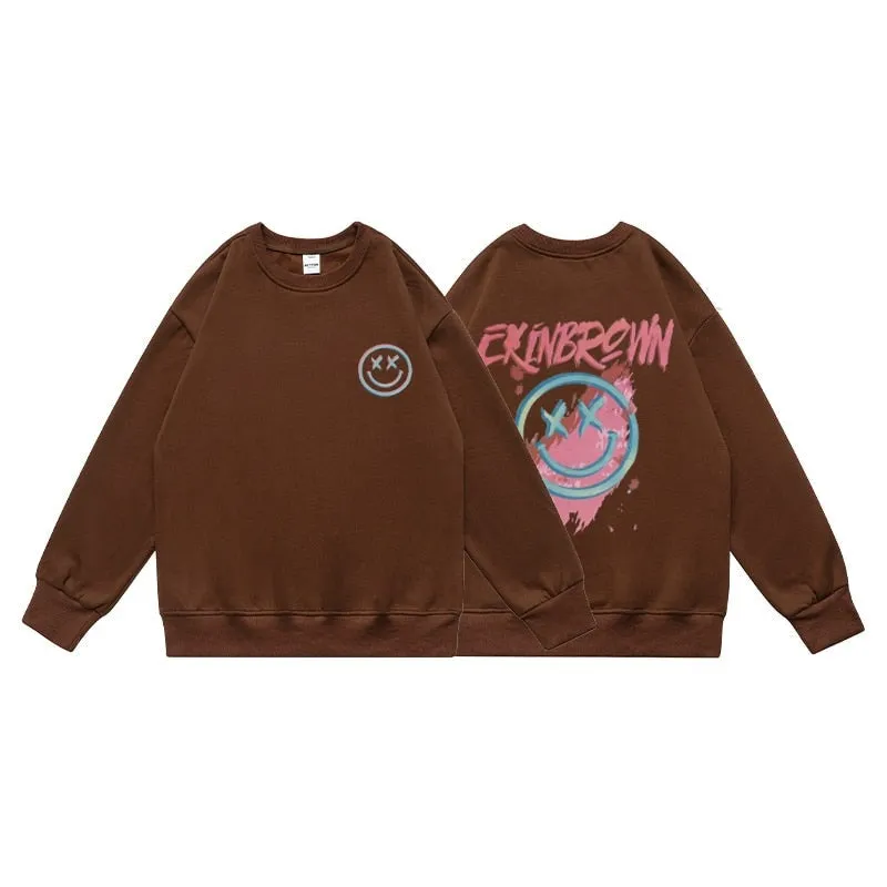 Oversized New Men's Sweatshirts Fashion Cartoon Graphic Casual O Neck Hoodies Korean Male Streetwear Pullover Clothing