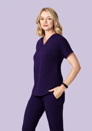 Oversized V Neck Top Eggplant