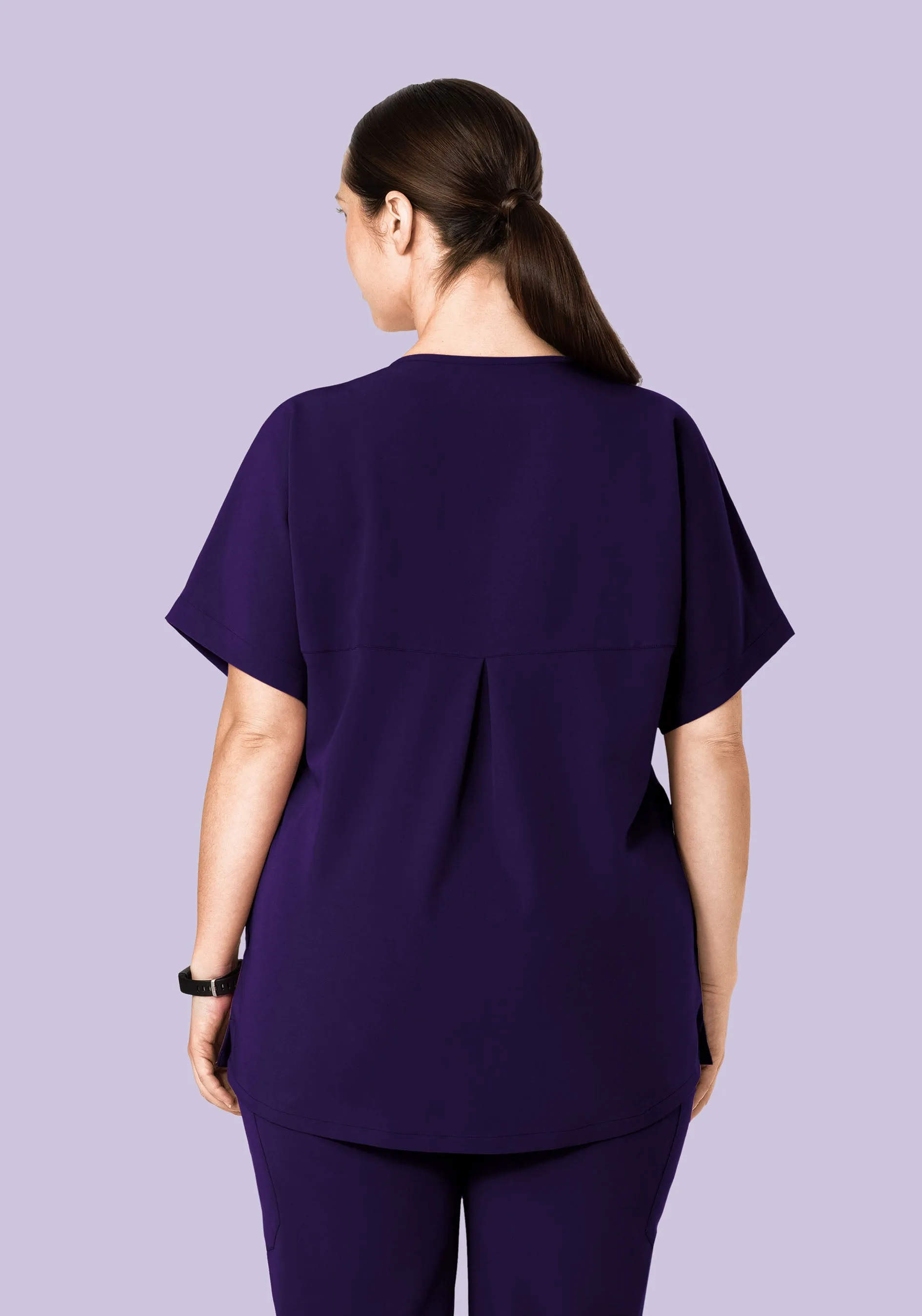 Oversized V Neck Top Eggplant