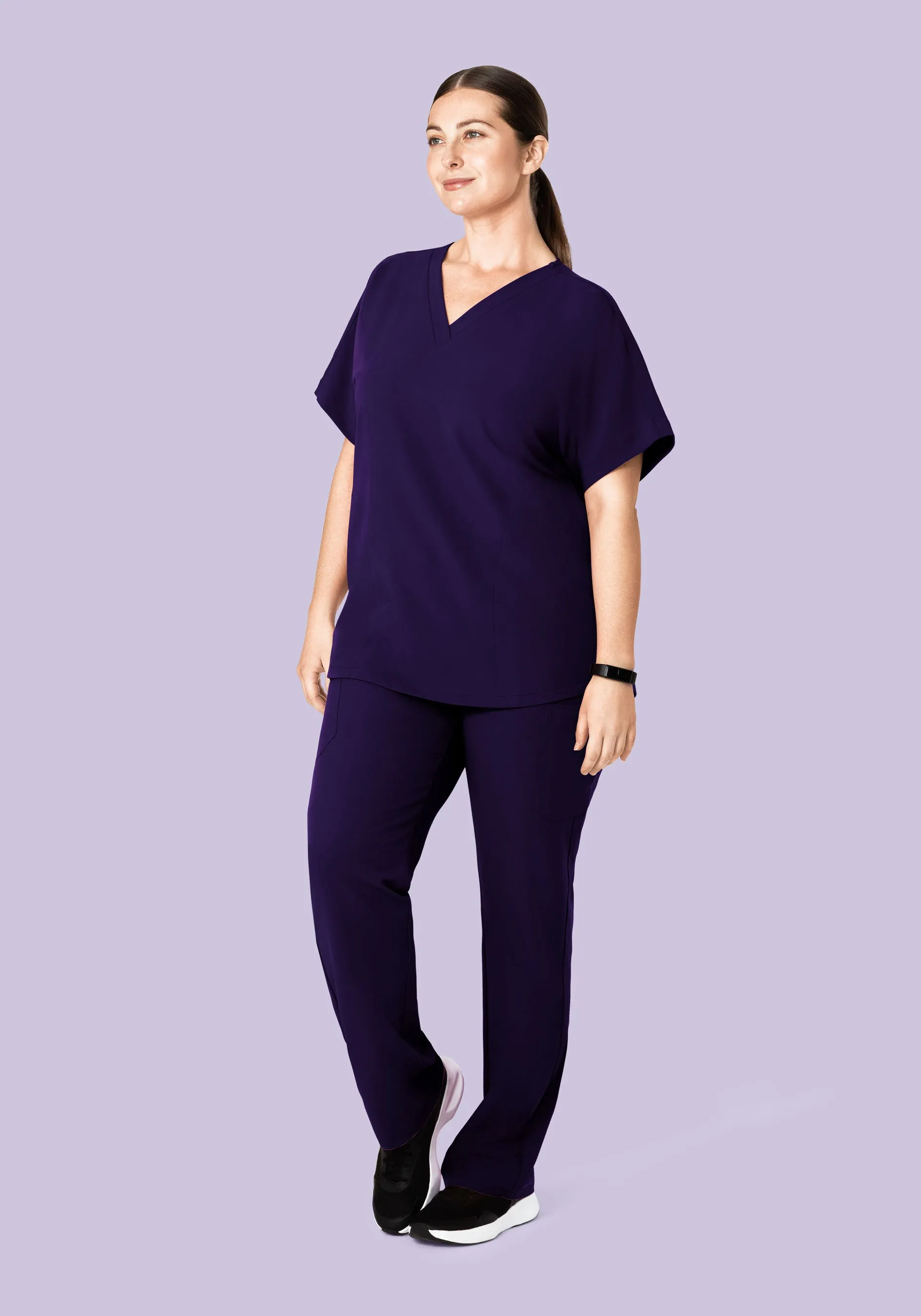 Oversized V Neck Top Eggplant
