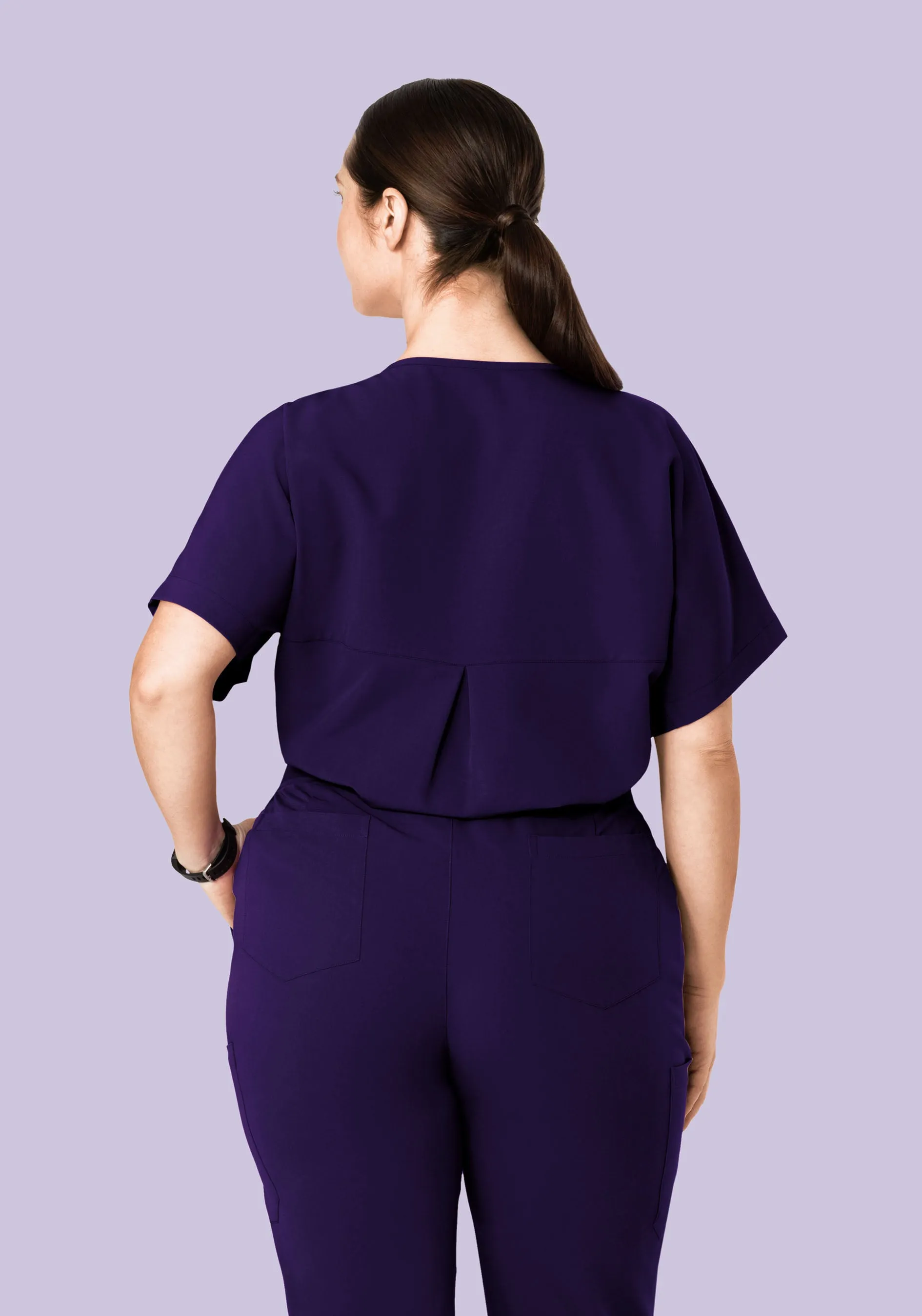 Oversized V Neck Top Eggplant