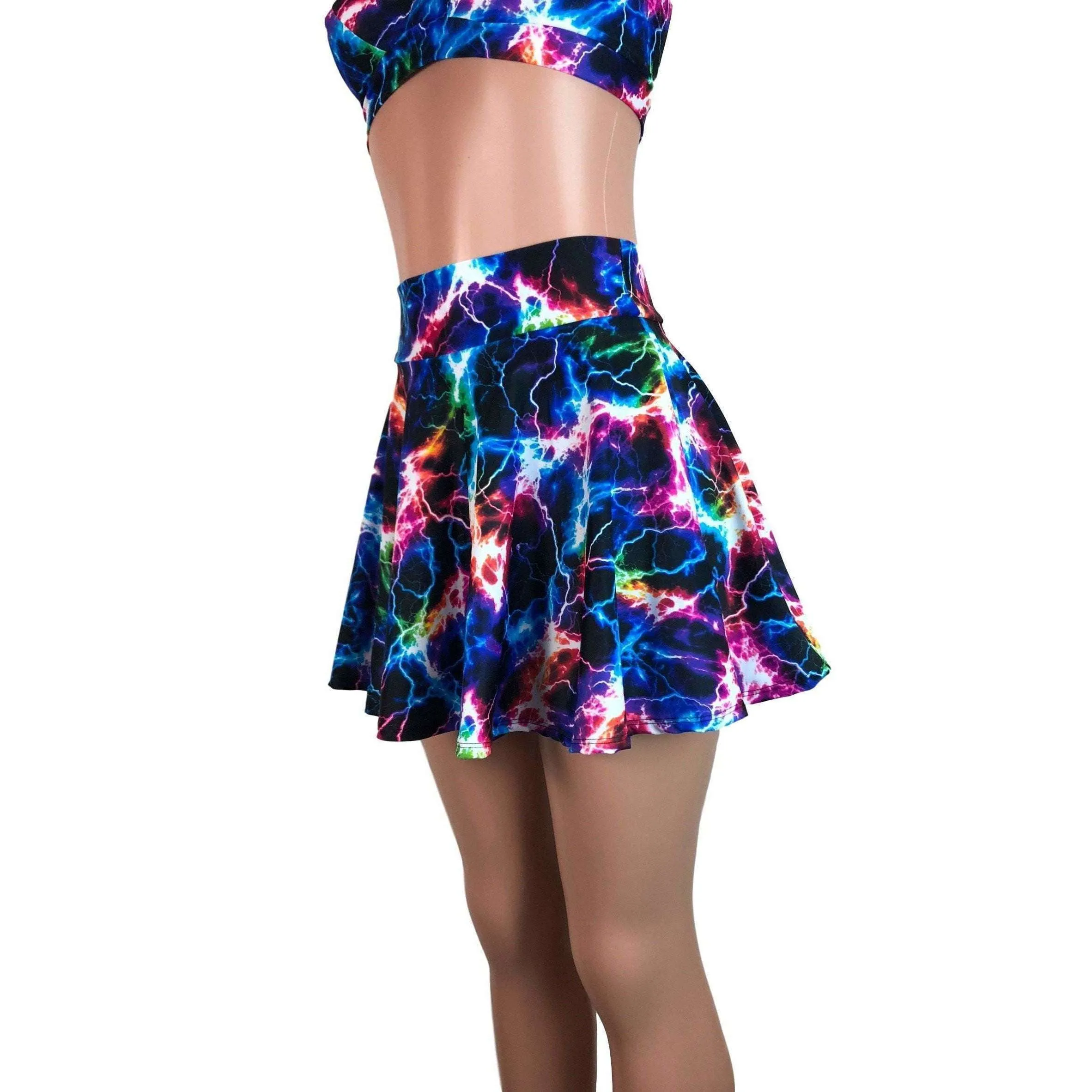 SALE - Skater Skirt - Cosmic Thunder UV Glow