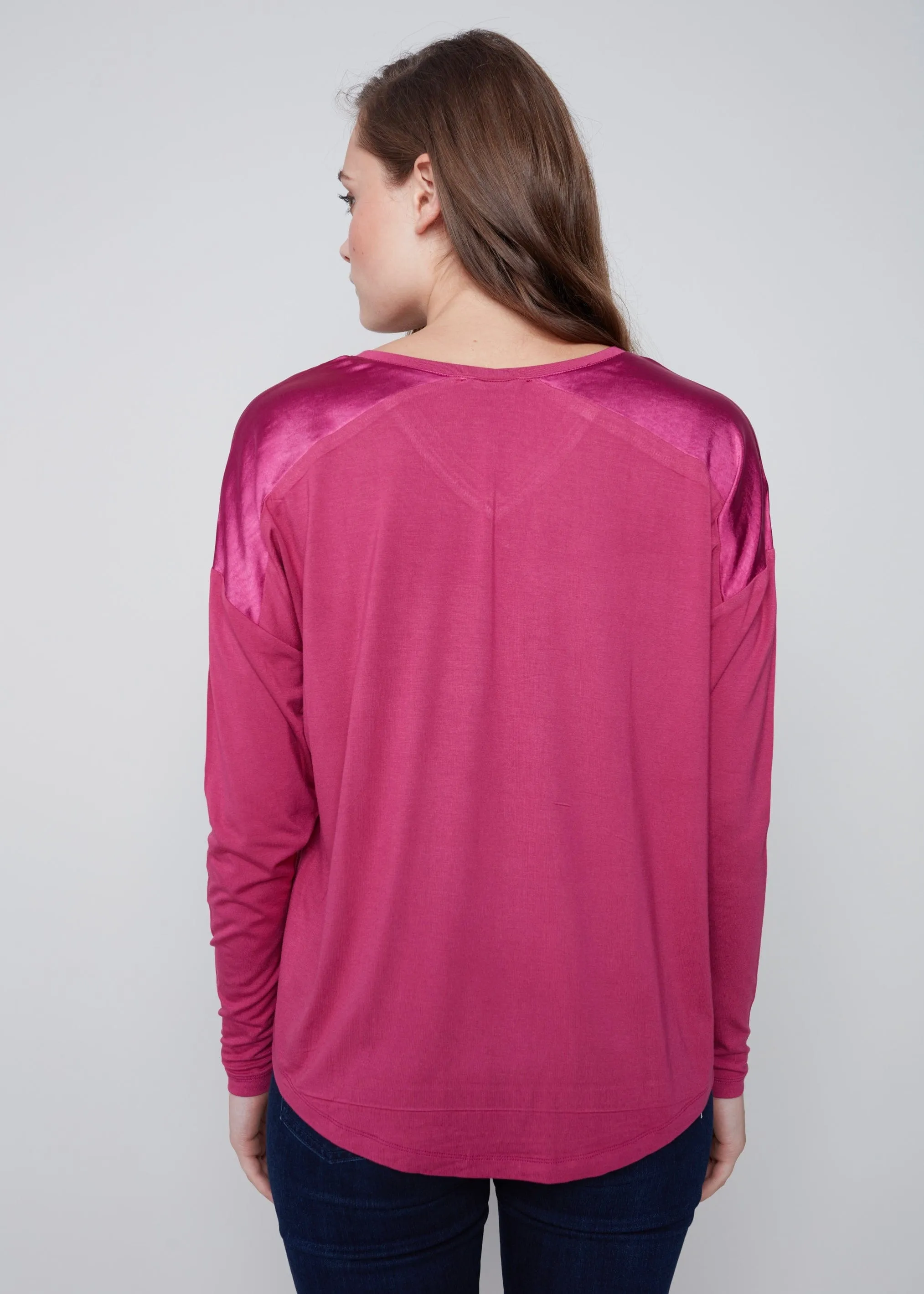 Satin Jersey Knit Top by Charlie B