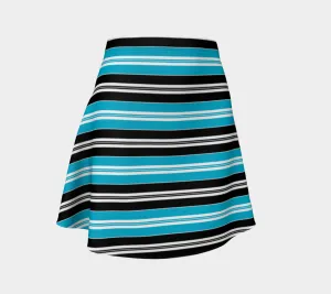 Striped Blue Flare Skirt