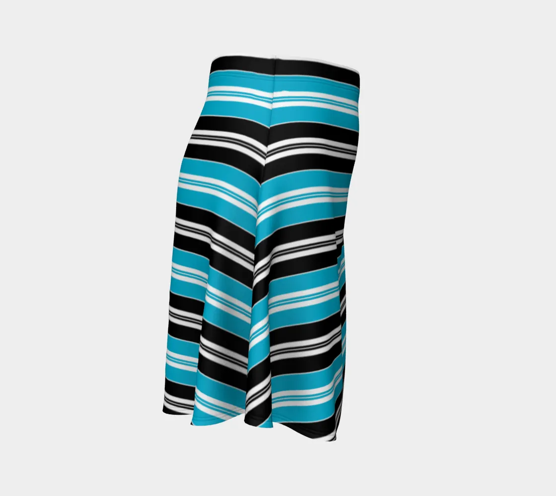 Striped Blue Flare Skirt