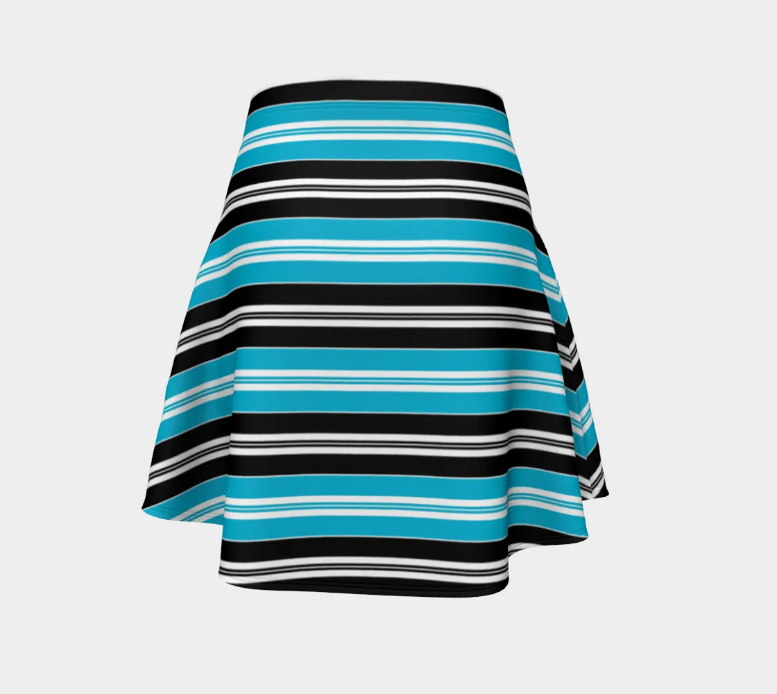 Striped Blue Flare Skirt