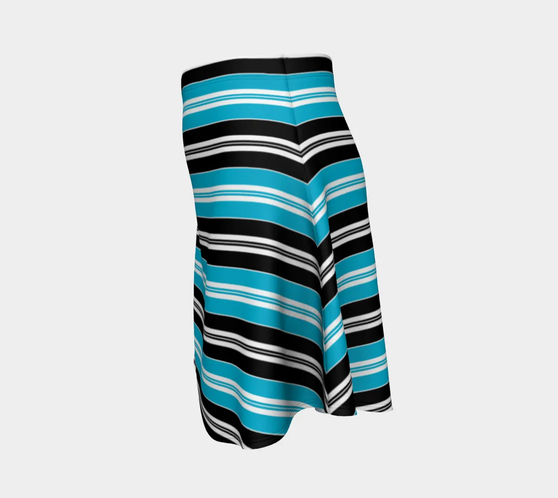 Striped Blue Flare Skirt