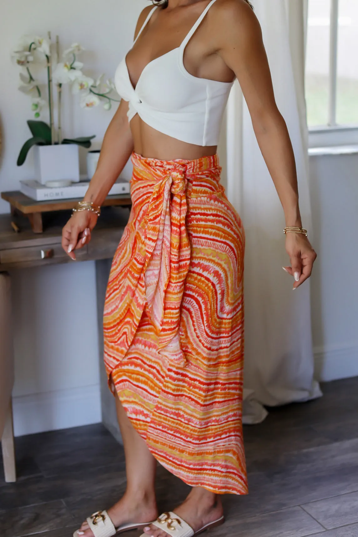 Sunset Waves Wrap Skirt