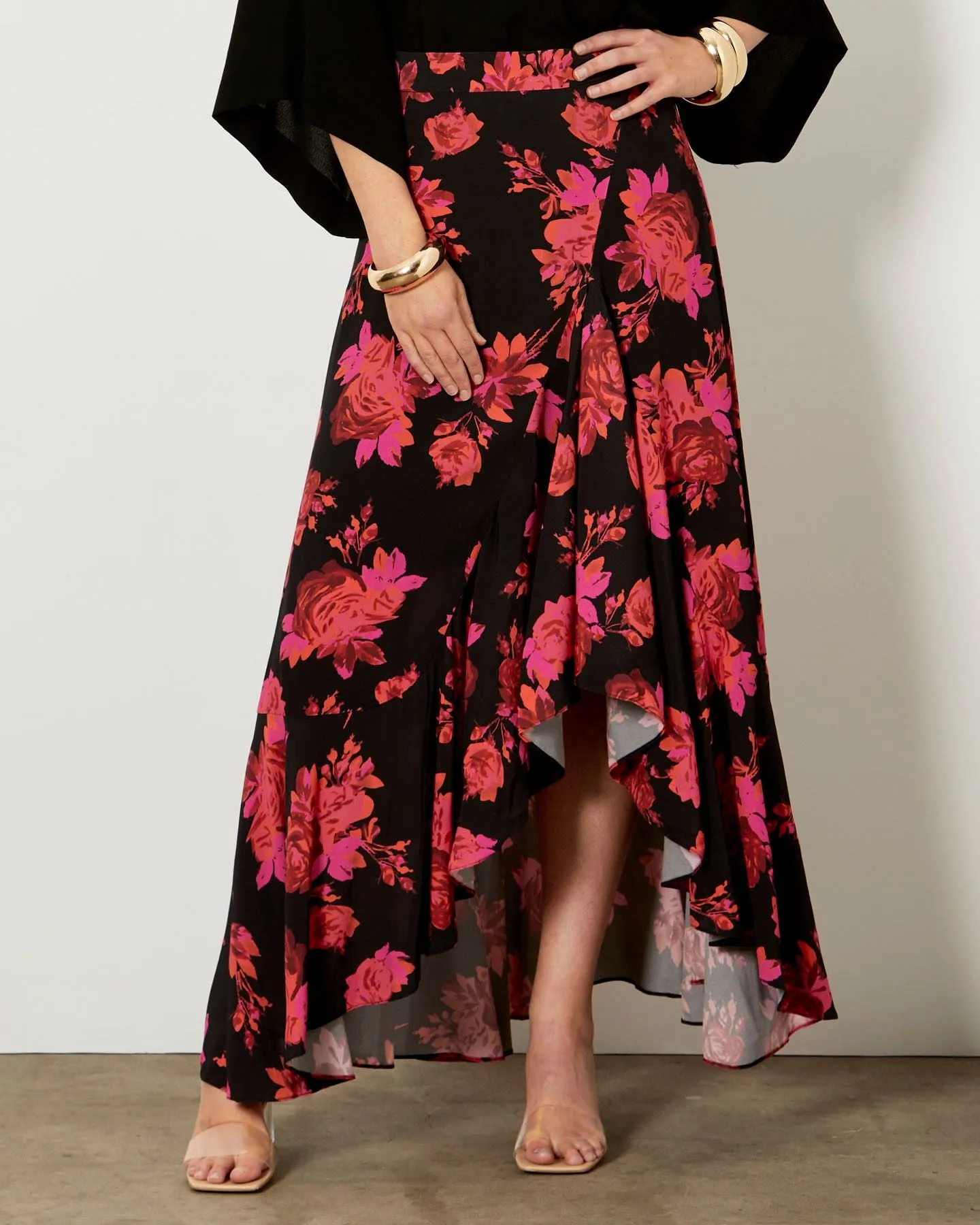 Walk Away Ruffle Skirt - Punch Floral