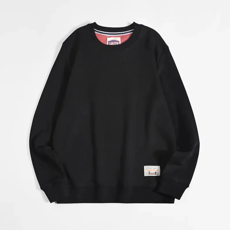 Wiaofellas  -  Men Oversized Sweatshirt Spring Autumn Casual Sweatshirts Soild Hip Pop Pullover Loose Fashion Sweatshirt Streetwear Men Clothes