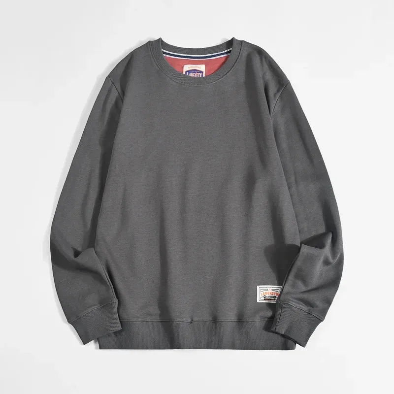 Wiaofellas  -  Men Oversized Sweatshirt Spring Autumn Casual Sweatshirts Soild Hip Pop Pullover Loose Fashion Sweatshirt Streetwear Men Clothes