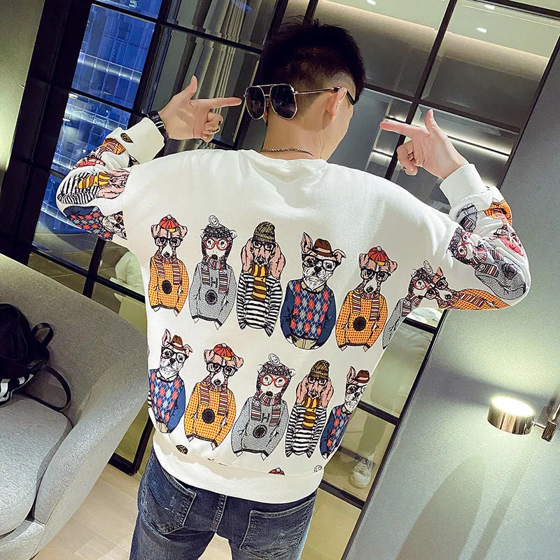 Winter Dogs in Sweater Print Design Sweatshirts