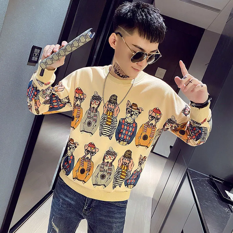 Winter Dogs in Sweater Print Design Sweatshirts