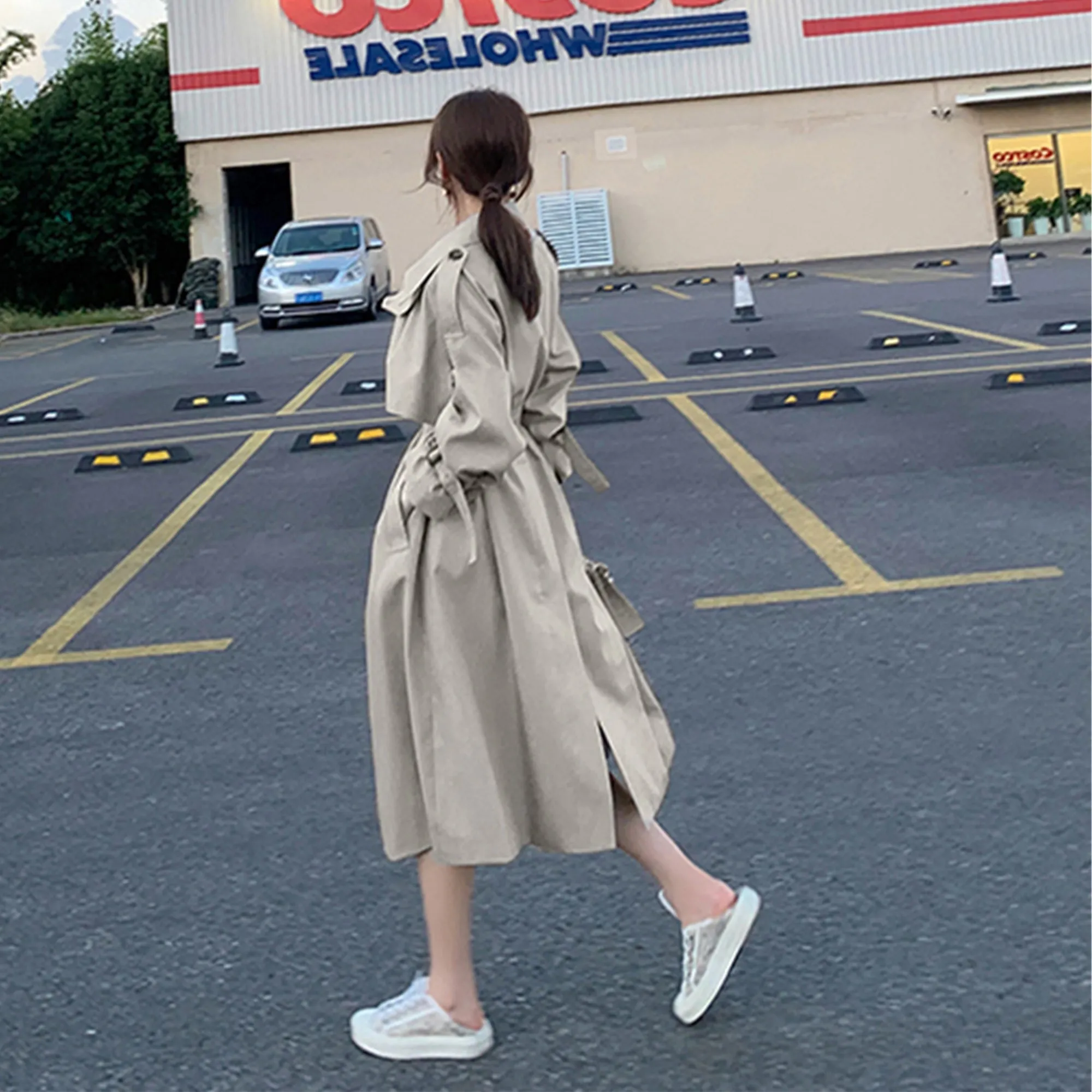 Women Trendy Trench Coat, Double Breasted Coat,  Elegant Oversize Trench Coat