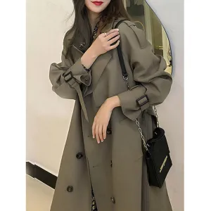 Women Trendy Trench Coat, Double Breasted Coat,  Elegant Oversize Trench Coat