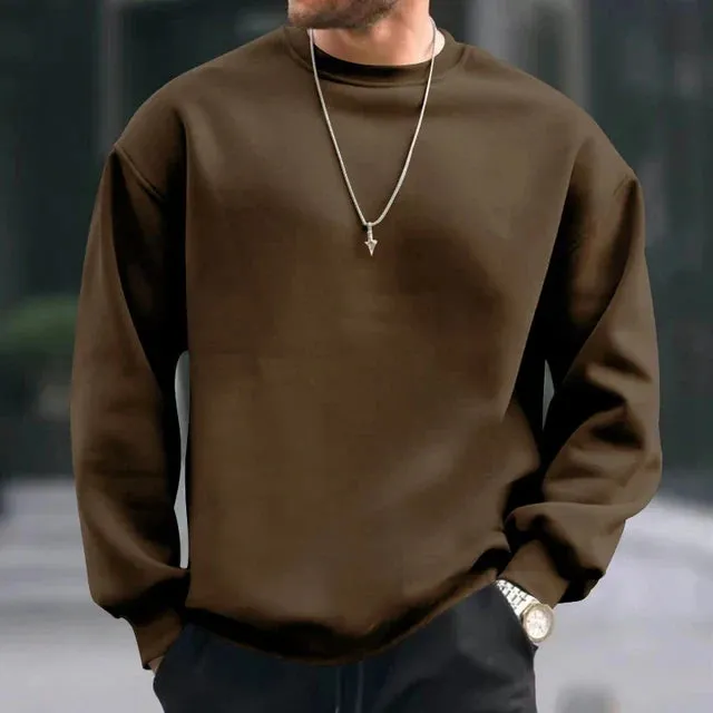 xiangtuibao Hip Hop Sweatshirts Men Oversize Loose Solid Color Long Sleeve Hoodie Mens Autumn Winter Casual O Neck Pullover Tops Streetwear