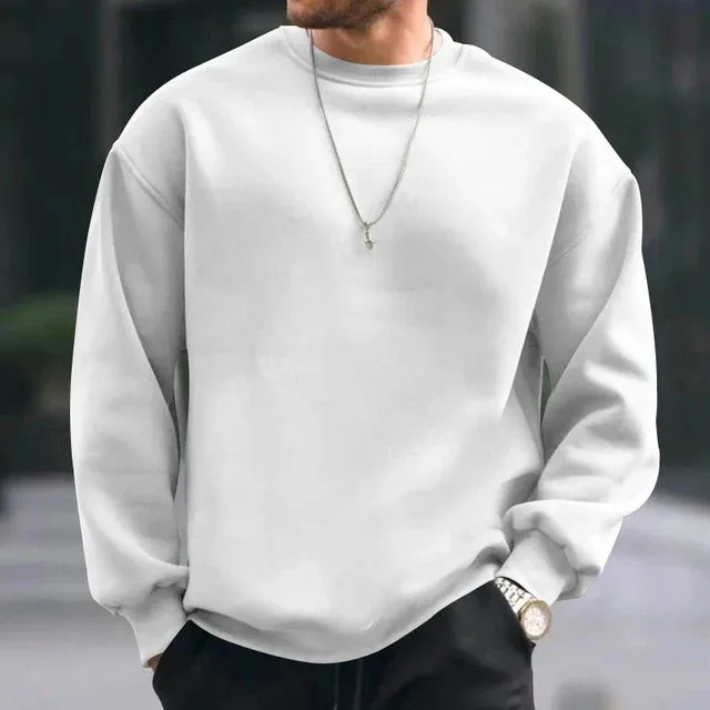 xiangtuibao Hip Hop Sweatshirts Men Oversize Loose Solid Color Long Sleeve Hoodie Mens Autumn Winter Casual O Neck Pullover Tops Streetwear