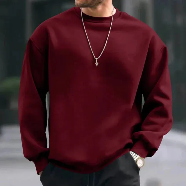 xiangtuibao Hip Hop Sweatshirts Men Oversize Loose Solid Color Long Sleeve Hoodie Mens Autumn Winter Casual O Neck Pullover Tops Streetwear