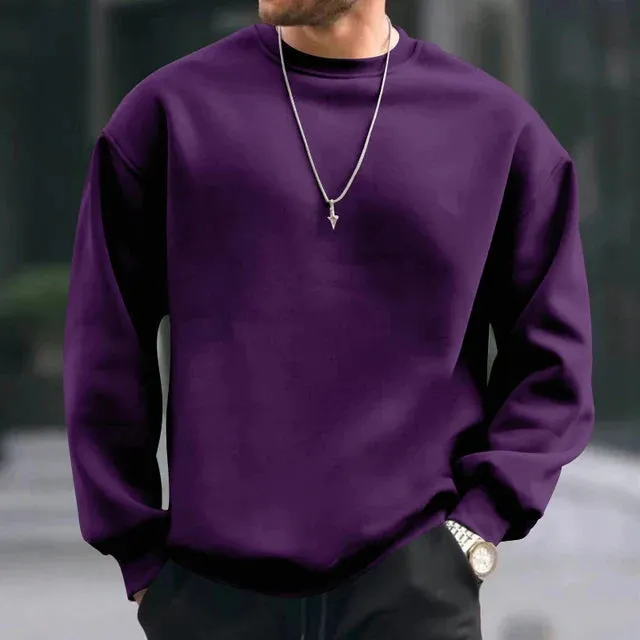 xiangtuibao Hip Hop Sweatshirts Men Oversize Loose Solid Color Long Sleeve Hoodie Mens Autumn Winter Casual O Neck Pullover Tops Streetwear
