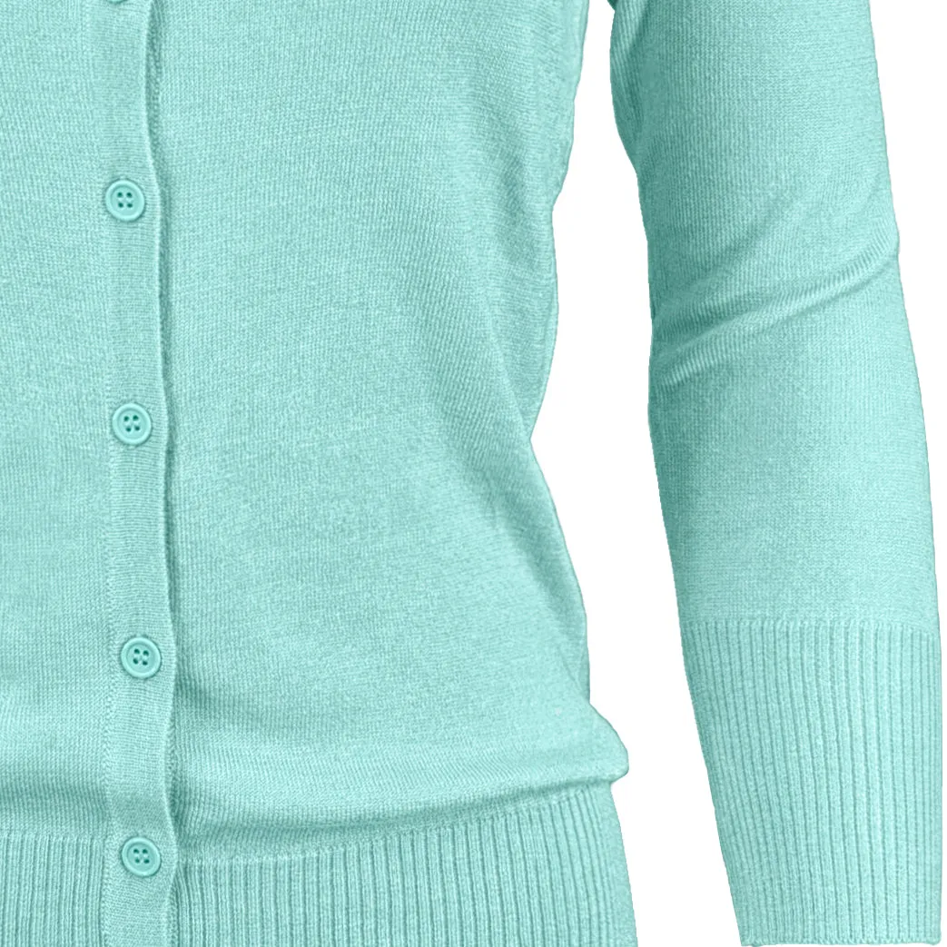 YEMAK Women's 3/4 Sleeve Crewneck Cardigan Sweater CO079PL PLUS size (1X-3X) Color (2 of 2)