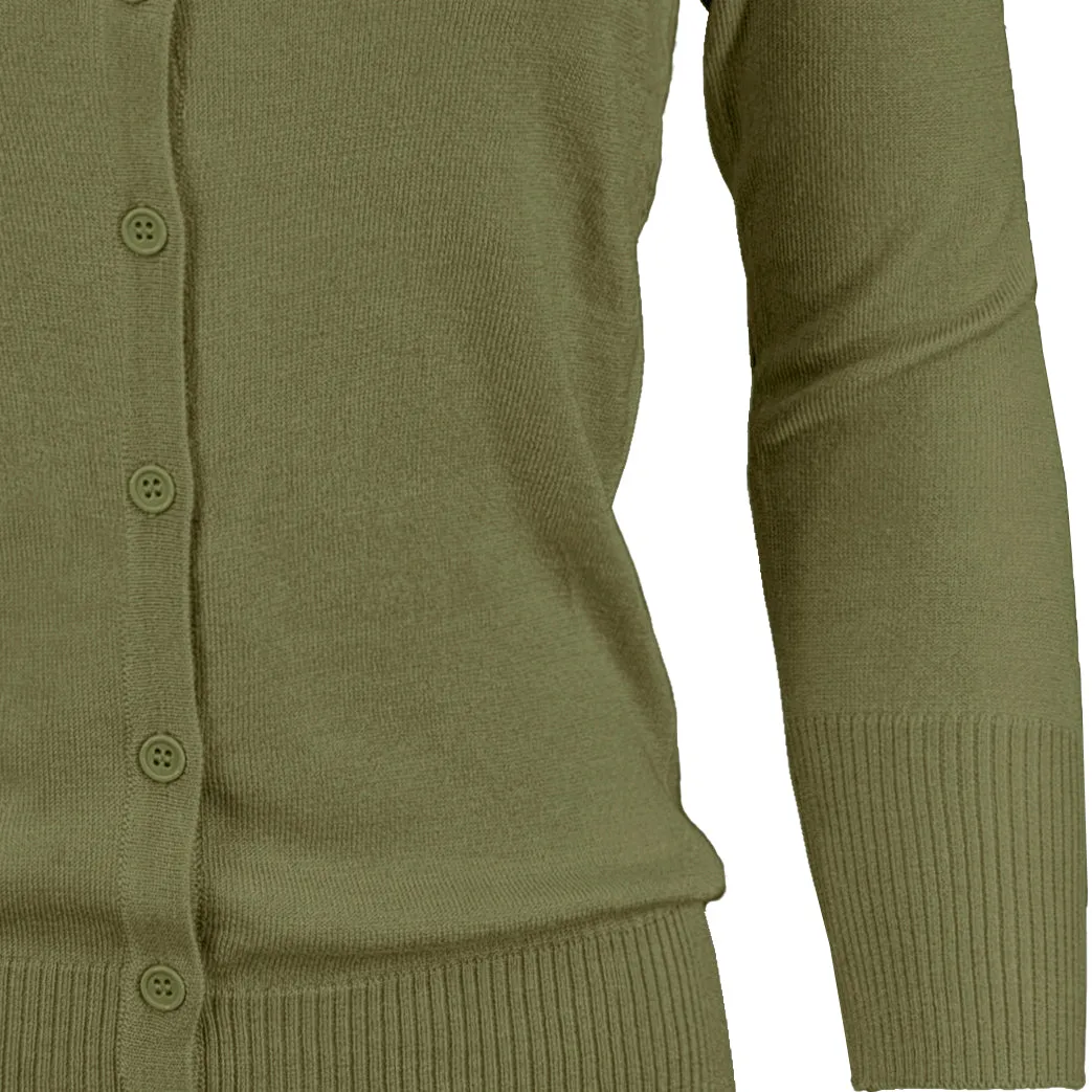 YEMAK Women's 3/4 Sleeve Crewneck Cardigan Sweater CO079PL PLUS size (1X-3X) Color (2 of 2)