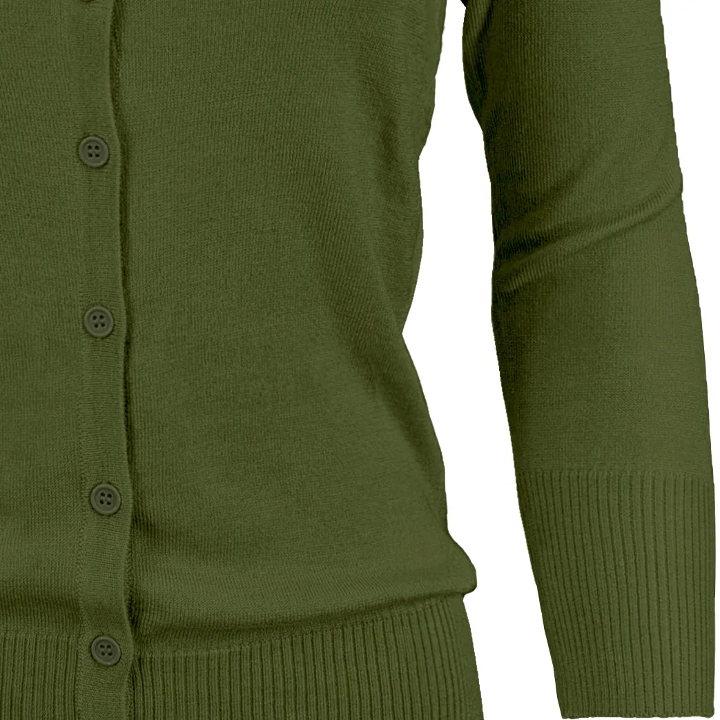 YEMAK Women's 3/4 Sleeve Crewneck Cardigan Sweater CO079PL PLUS size (1X-3X) Color (2 of 2)