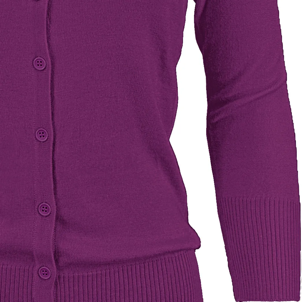 YEMAK Women's 3/4 Sleeve Crewneck Cardigan Sweater CO079PL PLUS size (1X-3X) Color (2 of 2)