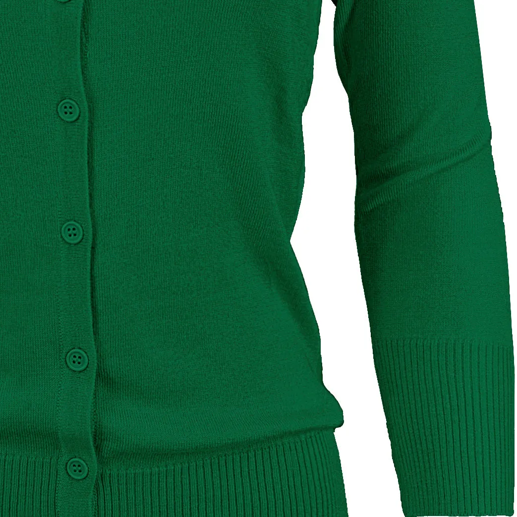 YEMAK Women's 3/4 Sleeve Crewneck Cardigan Sweater CO079PL PLUS size (1X-3X) Color (2 of 2)