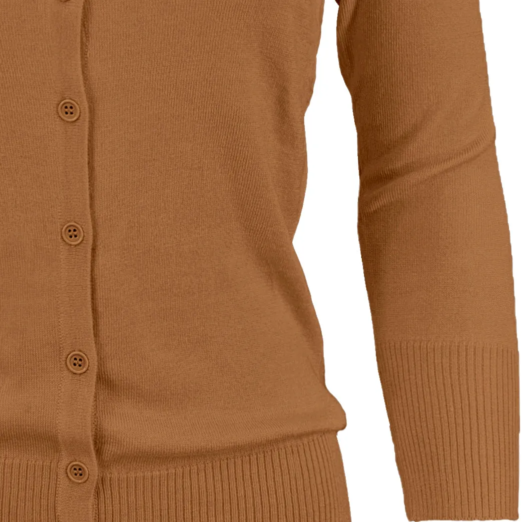 YEMAK Women's 3/4 Sleeve Crewneck Cardigan Sweater CO079PL PLUS size (1X-3X) Color (2 of 2)