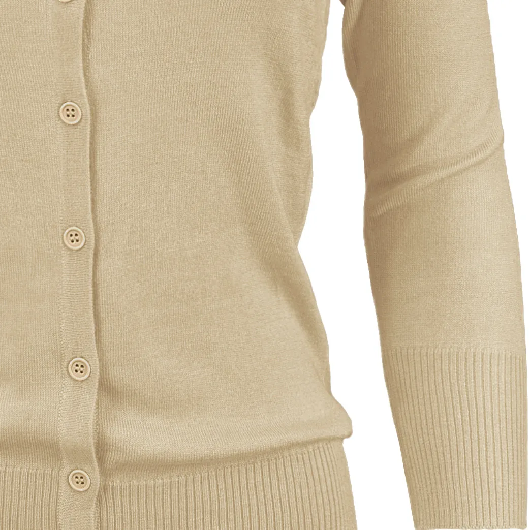 YEMAK Women's 3/4 Sleeve Crewneck Cardigan Sweater CO079PL PLUS size (1X-3X) Color (2 of 2)