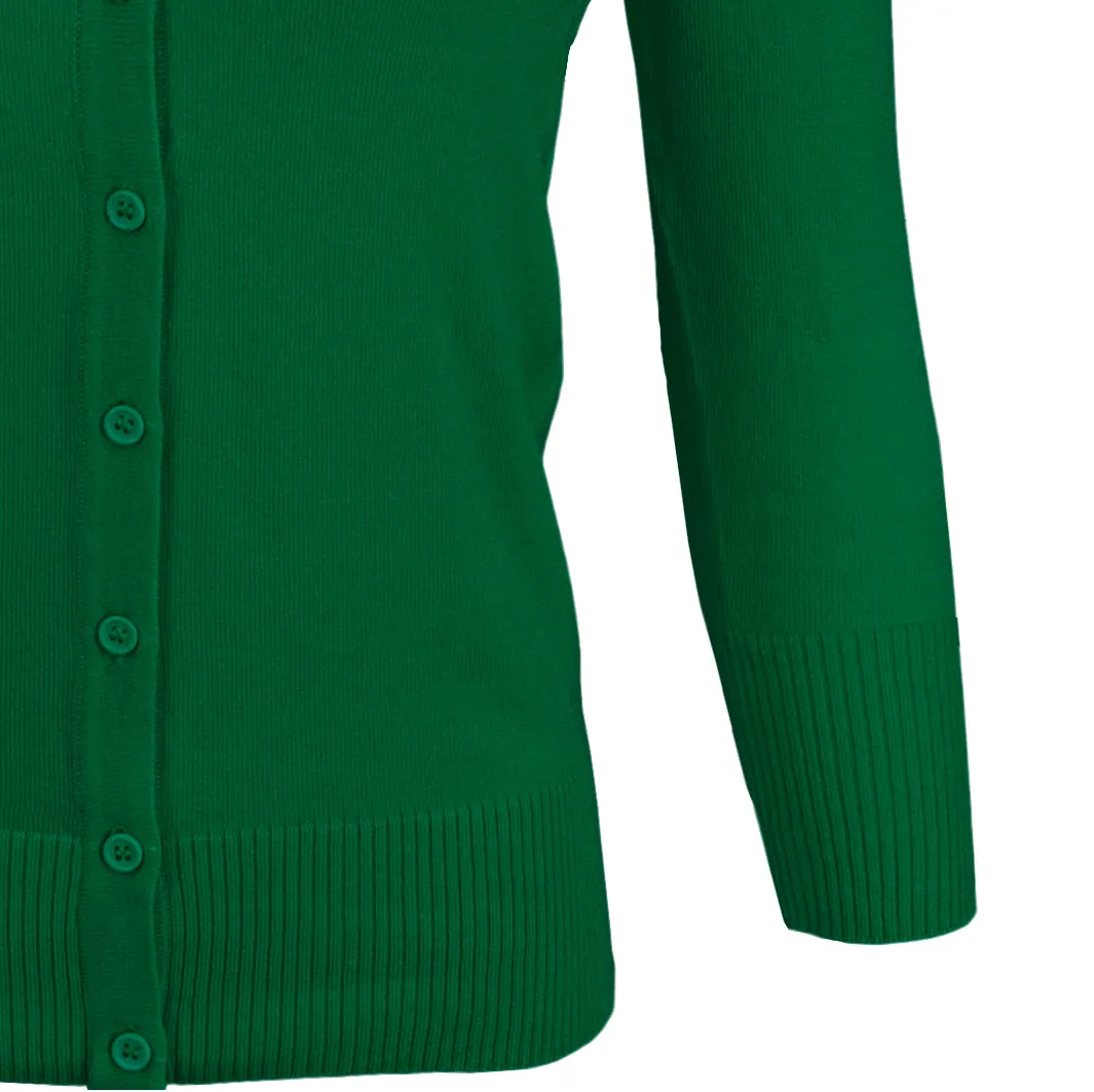 YEMAK Women's 3/4 Sleeve V-Neck Cardigan Sweater CO078PL (1X-3X) PLUS size Option (2 of 2)