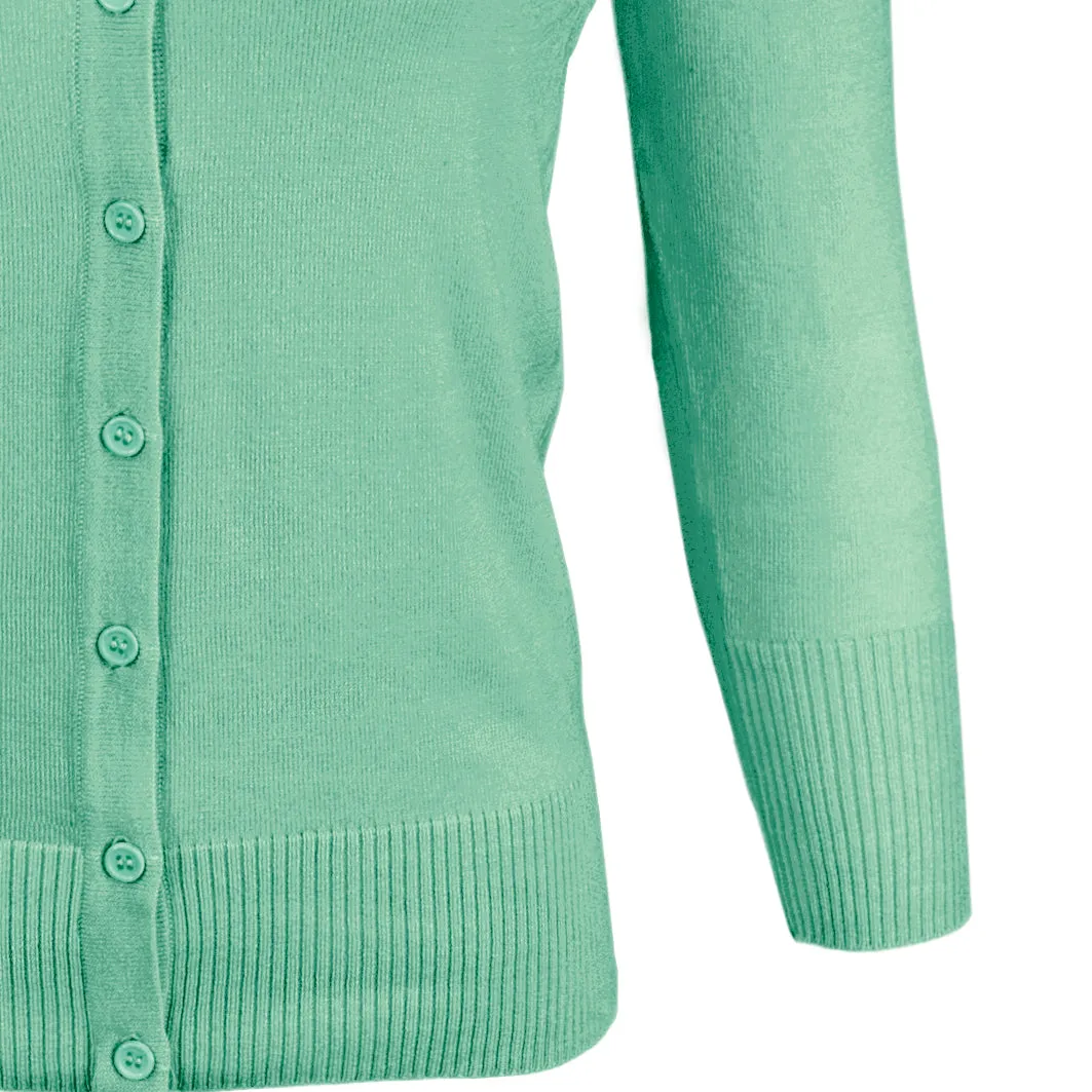 YEMAK Women's 3/4 Sleeve V-Neck Cardigan Sweater CO078PL (1X-3X) PLUS size Option (2 of 2)