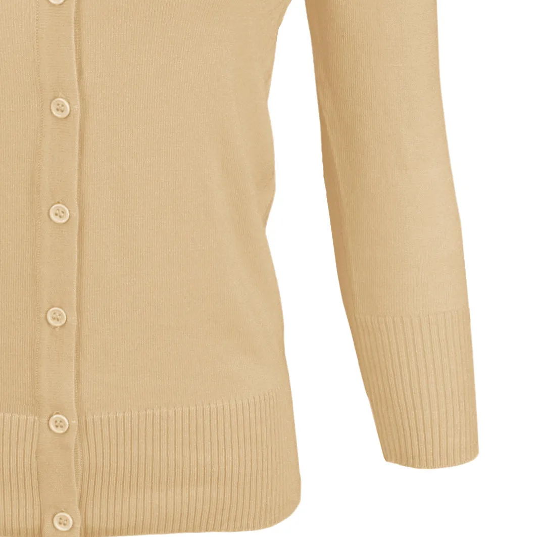 YEMAK Women's 3/4 Sleeve V-Neck Cardigan Sweater CO078PL (1X-3X) PLUS size Option (2 of 2)
