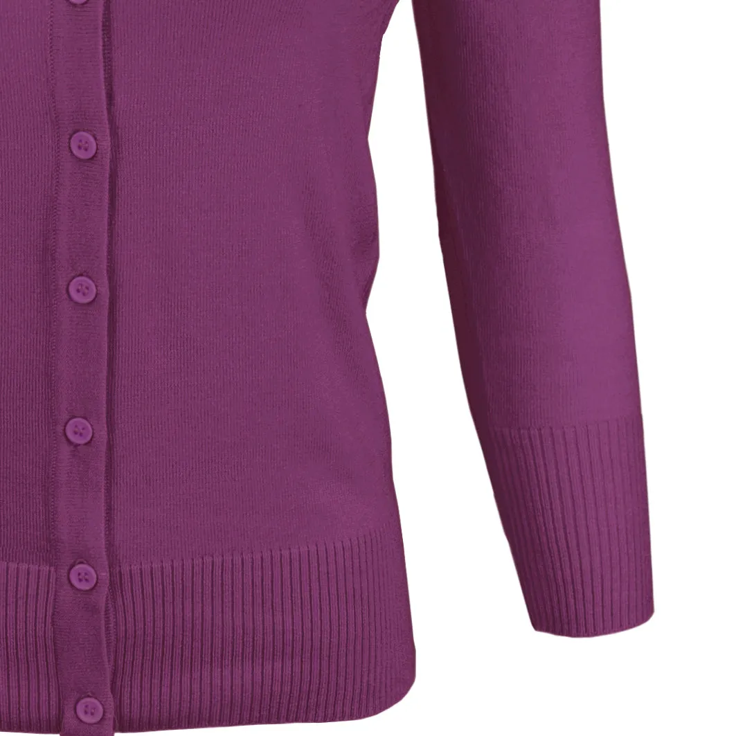 YEMAK Women's 3/4 Sleeve V-Neck Cardigan Sweater CO078PL (1X-3X) PLUS size Option (2 of 2)