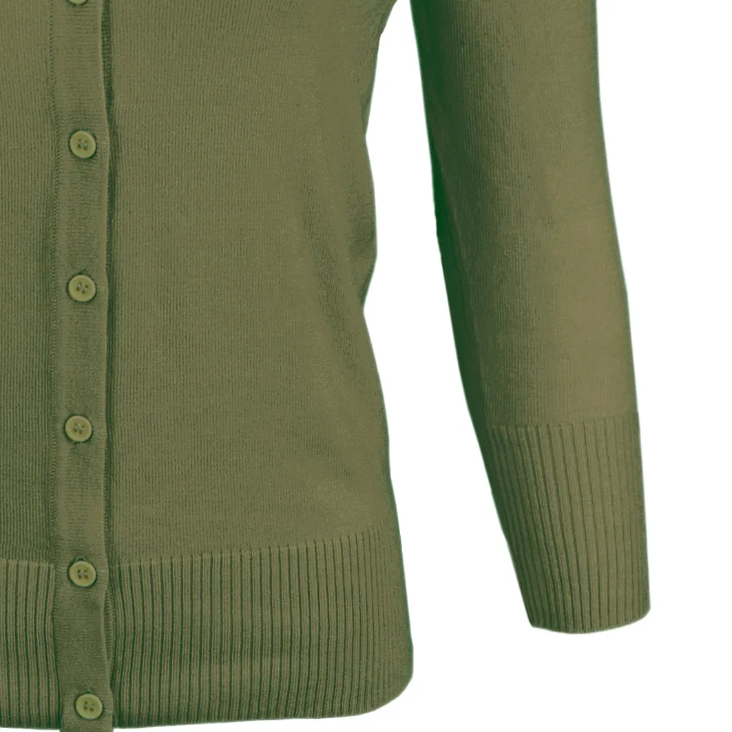 YEMAK Women's 3/4 Sleeve V-Neck Cardigan Sweater CO078PL (1X-3X) PLUS size Option (2 of 2)