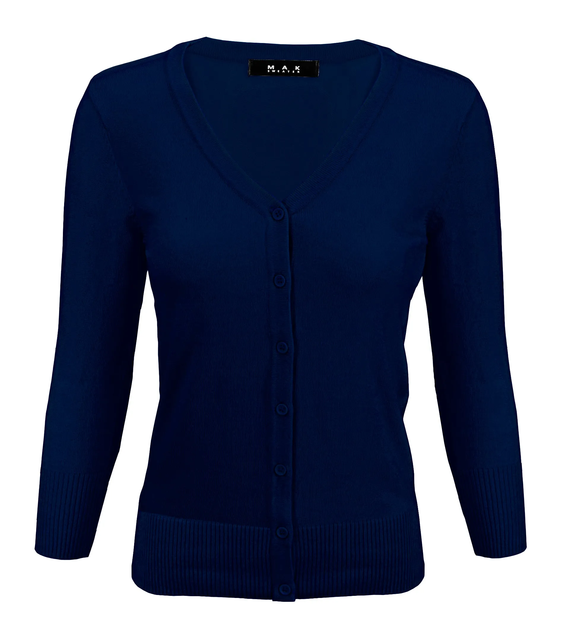 YEMAK Women's 3/4 Sleeve V-Neck Cardigan Sweater CO078PL (1X-3X) PLUS size Option (2 of 2)