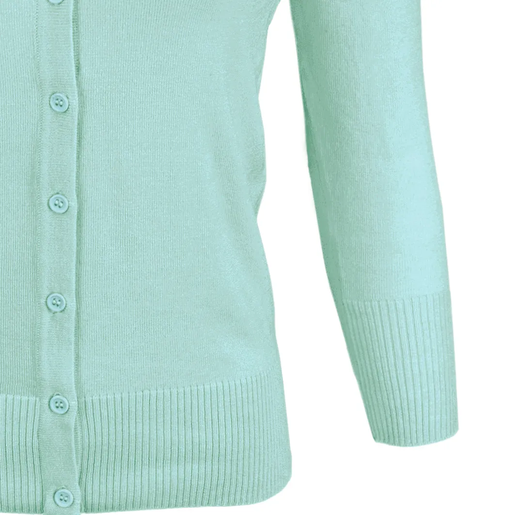 YEMAK Women's 3/4 Sleeve V-Neck Cardigan Sweater CO078PL (1X-3X) PLUS size Option (2 of 2)