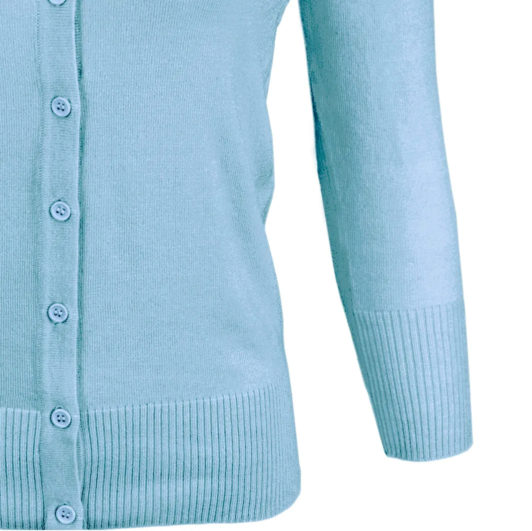 YEMAK Women's 3/4 Sleeve V-Neck Cardigan Sweater CO078PL (1X-3X) PLUS size Option (2 of 2)